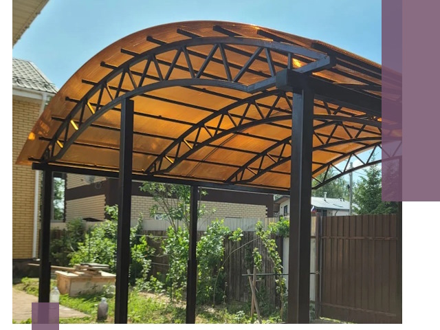 Изготовление навесов под ключ в Мичуринске из качественных материалов