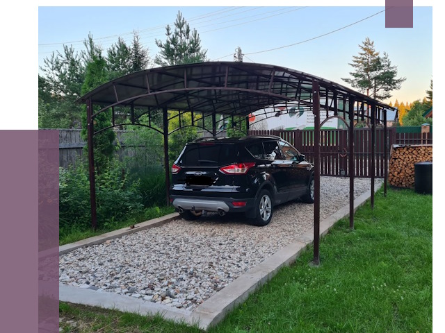 Навесы для автомобиля в Мичуринске от 13305 руб.  | ПРОЛЁТ-Мчр