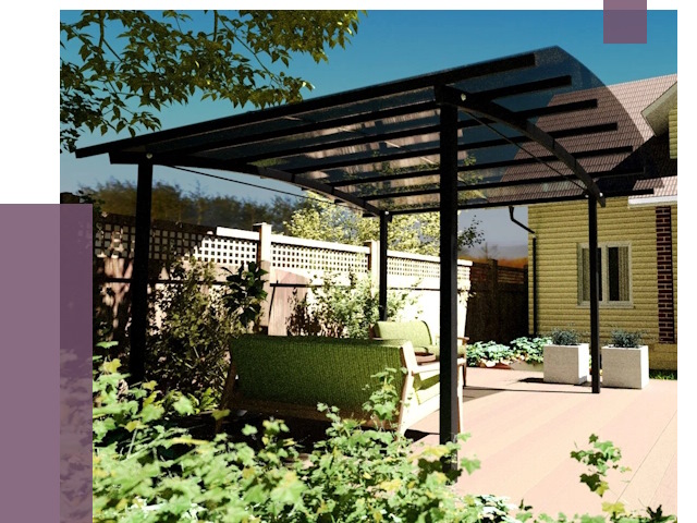 Навесы для террасы в Мичуринске от 13201 руб. под ключ | ПРОЛЁТ-Мчр