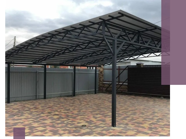 Металлические навесы под ключ в Мичуринске — изготовление и монтаж