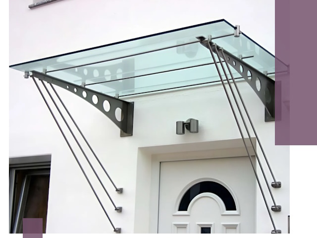 Козырьки над входом под ключ в Мичуринске — изготовление и монтаж