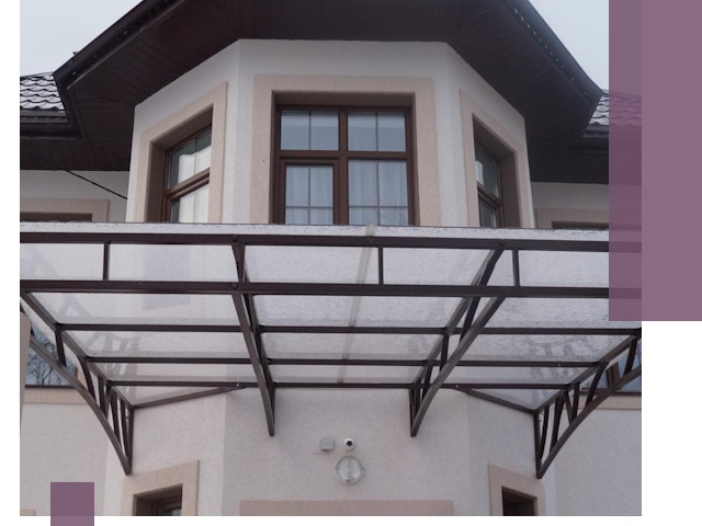 Козырьки из поликарбоната под ключ в Мичуринске