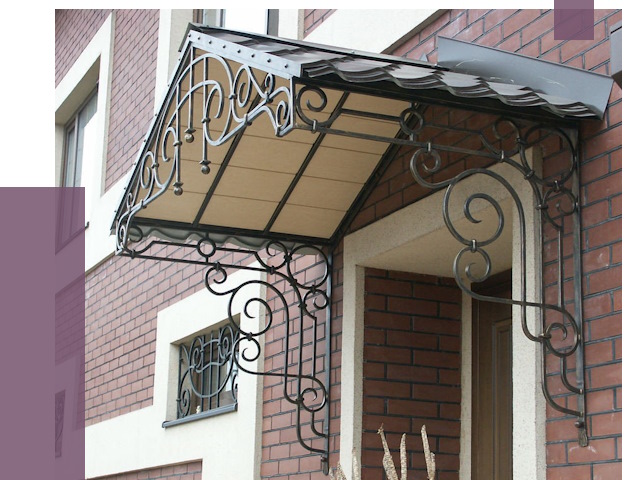 Двускатные козырьки в Мичуринске под ключ от 12943 руб.