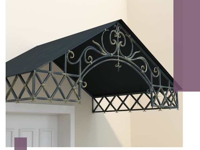 Двускатные металлические козырьки под ключ в Мичуринске