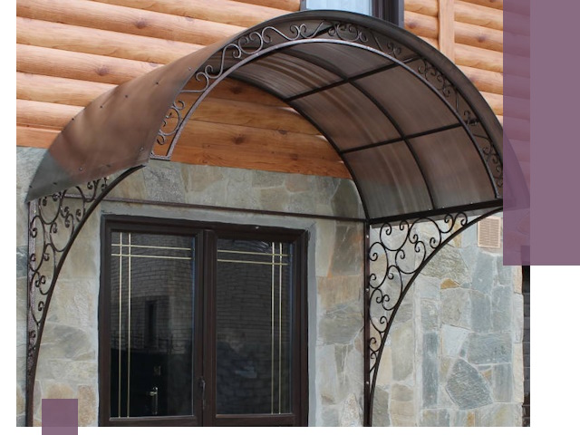 Арочные козырьки под ключ в Мичуринске: изготовление и монтаж